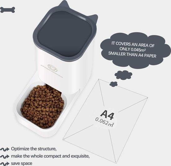 Huisdierenvoeder - Voedseldispenser - Droog Voedsel - Automatische Waterdispenser - Voer voor Honden/Katten - Hond - Kat - 2 stuks - BPA-vrij - Wit by Merkloos