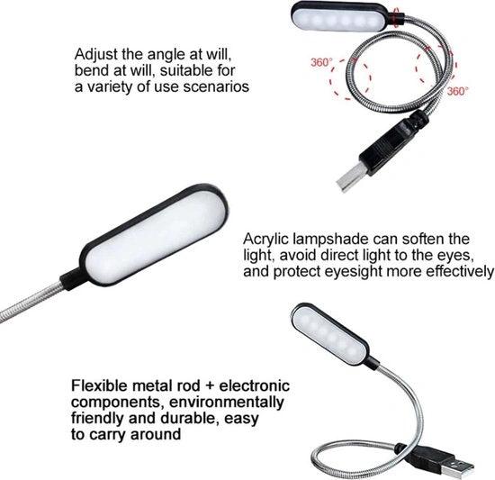 Merkloos Borvat® | Laptop Lampje | LED Toetsenbord verlichting | USB | leeslampje -