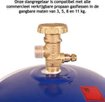 Universeel merk Gasslang met drukregelaar 1,5 meter 50mbar - Gasslang - 150cm - Barbecue gasslang -