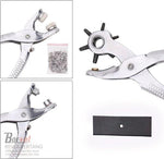 Borvat® Borvat® - Revolvertang & Drukknooptang Gatentang Set - Drukknopen Tang Ponstang Riemen & Leer - Pijptang - Zilver -