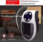 Merkloos Keramische stopcontact- mini verwarming-500W-Geschikt voor ruimte tot 20 m²-Timerfunctie-wit -