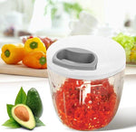 Bol.com Import Uiensnijder, handmatig 900 ml, uienhakmolen met trekkoord, groentesnijder, handmatig, multisnijder, universele haker, handmatige voedselchopper Onion Cutter met 5 messen -