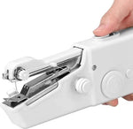 Merkloos Naaimachine elektrische mini met 3 draadspoelen, draagbare handnaaimachine met eenvoudig te bedienen, mini-naaimachine, handheld naaiset, reisnaaiset, thuis naaiset, handnaaimachine, wit -