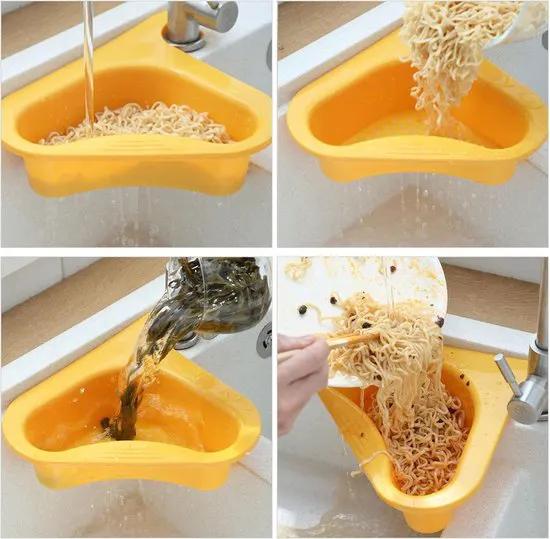 Merkloos IBBO Shop - 2x Gootsteen Organizer - Afvoerzeef - Gootsteen Plug - Gootsteen Bakje - Gootsteen Afvalbakje - Gootsteen Vergiet - Gootsteen Zeef Plastic - Gootsteen Zeefje - Zwaanvorm - 2 STUKS - Geel -