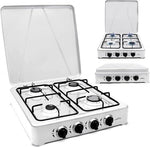 IBBO® - Gas kooktoestel 4 pits - Campingkooktoestel - Gaskookplaat - Wit by borvat