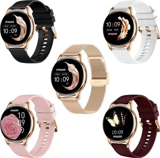 BORVAT Smartwatch Dames - Premium HD AMOLED Display - Android & iOS - Roze/Rose Goud by BORVAT