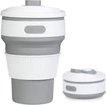 Borvat® Borvat® | Koffiebeker to go - Opvouwbare reisbeker - Duurzaam en BPA-vrij - 350 ml - Grijs - Thermoses Camping & Outdoor