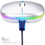 Borvat® Borvat® - Oplaadbare draadloze muis Computermuis Ergonomische USB-muis Stille muis met achtergrondverlichting RGB-muizen voor laptop-pc - Zwart -