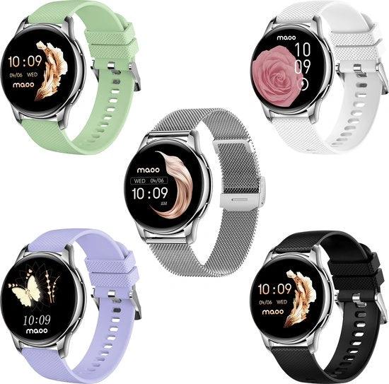 BORVAT Smartwatch Dames - Premium HD AMOLED Display - Android & iOS - Wit/Zilver by BORVAT