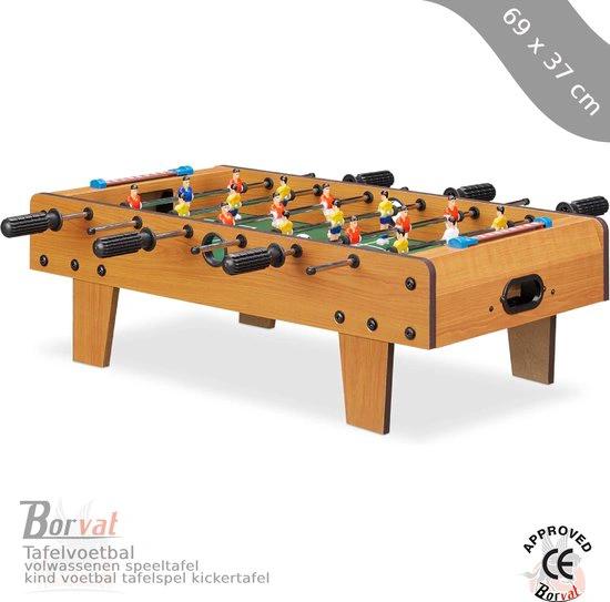 Merkloos Borvat® - voetbaltafel - Tafelvoetbal volwassenen - speeltafel kind - voetbal tafelspel - kickertafel - tafelvoetbal - groen/bruin -