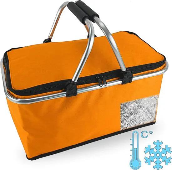 Mer kloos Picknickmand Koeltas - Thermo Lunchtas Met Koelvak - Koeltasje - Opvouwbaar - Oranje -