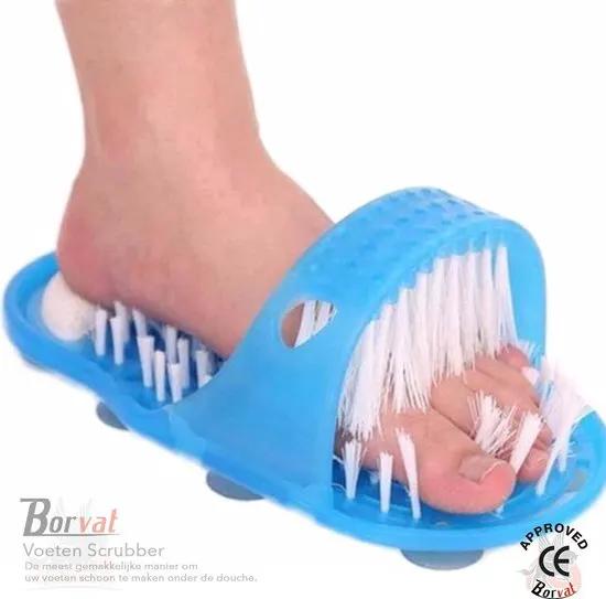 Borvat® Borvat® – Voeten Scrubber – Voetmassage Borstel – Douche Scrubber – Massage Slipper – Voeten Reinigen – Badkamer Borstel – Foot Wash -