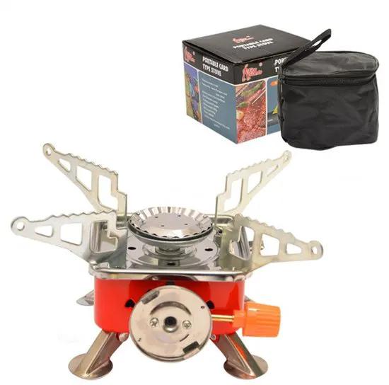 Merkloos Draagbare Kampeerkachel - gas kachel - tent kachel - camping verwarming - kachel - Mini Kampeerfornuis - Met Koffer - Buiten - Kampeerfornuis - Butaan - 9.5*9.5*9.5 cm -