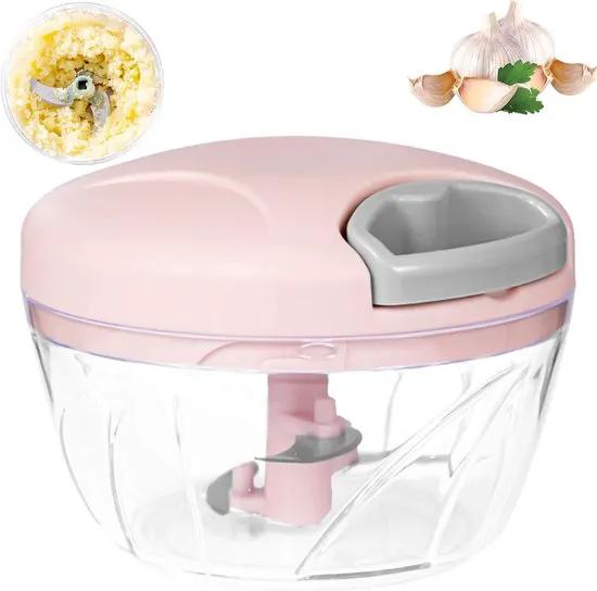 Borvat® BORVAT® Trekkoord Groentesnijder 500 ml – Handmatige RVS Hakmolen – Roze -