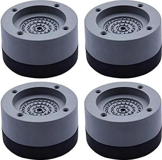 Deluxe HB TrillingDempers Wasmachine -Vuide-pakket van 4 trillingsdempers, universele trillingsdempers, wasmachine Anti-vibratiemat, voor wasmachines, drogers, meubels, koelkast (grijs, 4 cm) - (WK 02122) -