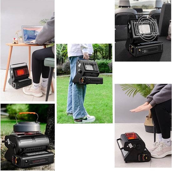 Borvat® Borvat® | Kamping Gaskachel - Heater - Kachel - Terrasverwarmer - Camping gaskachel - Gas Heater - Verstelbaar - Draagbaar - Zwart - Space Heaters Verwarming & Kachels