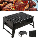 BORVAT Compacte Opvouwbare Houtskool BBQ - Draagbare Grill - Kamperen & Picknick - Roestvrij Staal - Zwart by BORVAT
