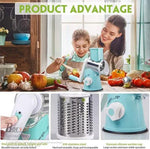 Borvat® Borvat® - Spiraalsnijder - Rasp - Kaasrasp - Groentesnijder - Kaasmolen - 3-in-1 Roterende Groentesnijder - Trommelrasp -