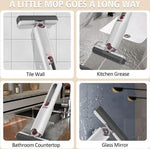 borvat IBBO® - Multifunctionele Mini mop - Keuken - Vervangbaar - Schoonmaak - Badkamer - Ramen - Mop met handgreep - Voor alle oppervlakken -