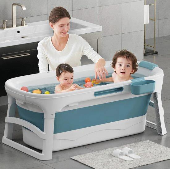 BORVAT Zitbad 138cm - Opvouwbaar Bad - 220L Extra Lang - Volwassenen - Blauw by BORVAT