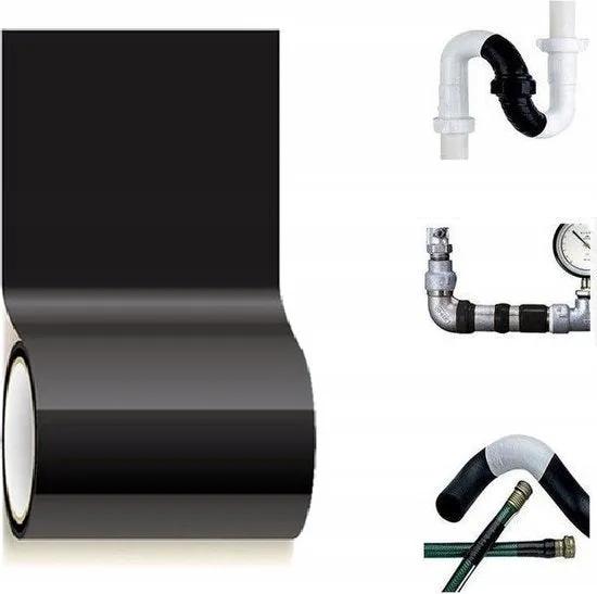 AA Commerce Super Sterk Waterdichte Tape - Lekkage Tape - Montage Tape - Klus & Reparatie Tape - Flextape - Montage Reparatietape Klustape - Voor Reparatie Zwembad/Badkamer/Zwembad/Tent/Lekkages - Waterbestendig - Rubber - 1,5 Meter -