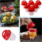 Merkloos Siliconen eierkoker - Egglettes - 6 stuks - Eieren koken zonder schaal - BPA-vrij ei mal - Herbruikbare eierkoker - Eierschaalloze - Kookvorm voor ei - scrambled eggs siliconen -