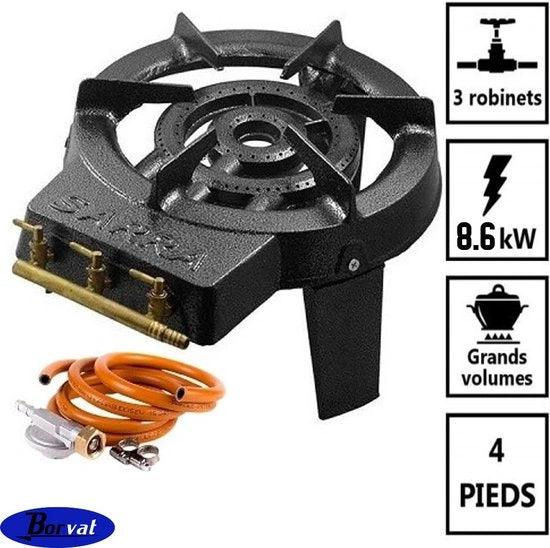 BORVAT Wokbrander set - gietijzer - 3 kleppen - 8.6kW - propaan by Merklose-
