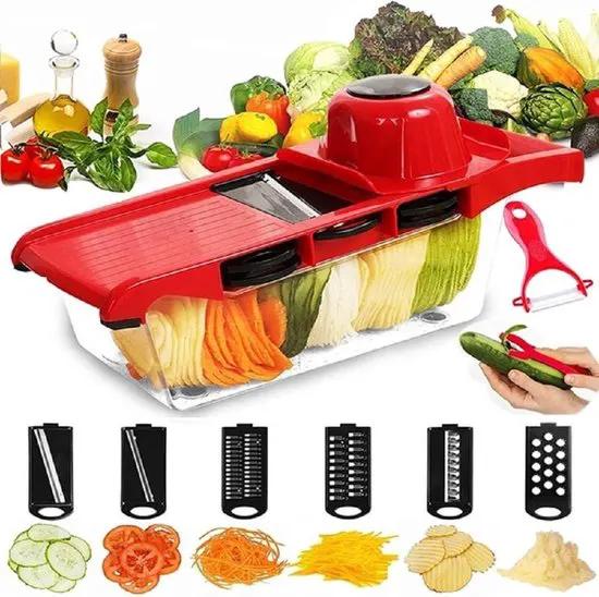 Mer kloos RVS Groentesnijder & Mandoline Set – Complete keukenhulp voor snijden, raspen en persen – Met extra accessoires- Snijden, raspen & persen voor elke keuken -