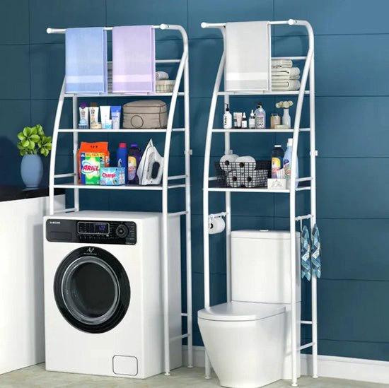 BORVAT Ombouwkast voor Toilet - WC Organizer Rek met 3 Legplanken - 160x65cm - Wit by BORVAT
