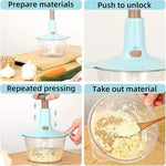 Merkloos IBBO Shop - Groentehakker - Handmatig - Multifunctioneel - Hakmolen - Groentesnijder - Met Eiren Mixer - Groen - 1.5L - Mandoline - Groente Hakker - Groente Snijder - Uienhakker - Spiraalsnijder -