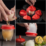 Merkloos Siliconen eierkoker - Egglettes - 6 stuks - Eieren koken zonder schaal - BPA-vrij ei mal - Herbruikbare eierkoker - Eierschaalloze - Kookvorm voor ei - scrambled eggs siliconen -