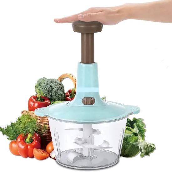 Merkloos IBBO Shop - Groentehakker - Handmatig - Multifunctioneel - Hakmolen - Groentesnijder - Met Eiren Mixer - Groen - 1.5L - Mandoline - Groente Hakker - Groente Snijder - Uienhakker - Spiraalsnijder -