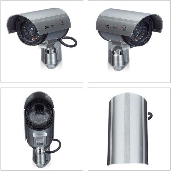 Merkloos 4x dummy beveiligingscamera - nepcamera - camera nep - CCD LED - buiten -