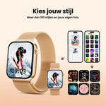 BORVAT ProWatch AMOLED Smartwatch Dames & Heren - Milanese + 3 Siliconen Bandjes - Rose Goud by BORVAT