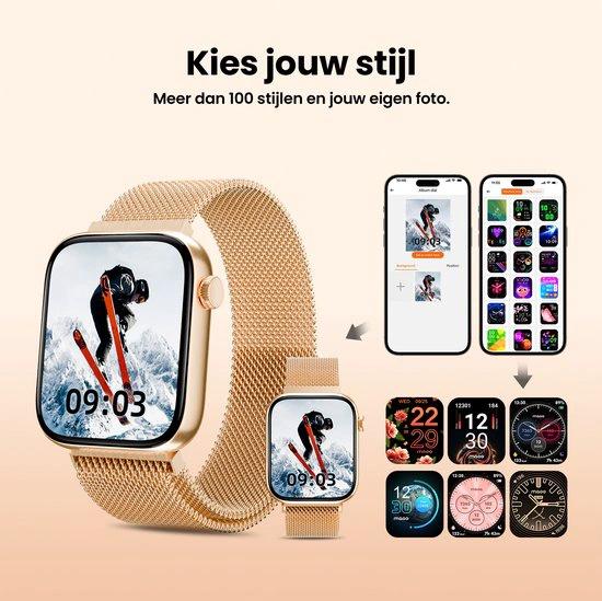 BORVAT ProWatch AMOLED Smartwatch Dames & Heren - Milanese + 3 Siliconen Bandjes - Rose Goud by BORVAT