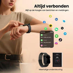 BORVAT ProWatch AMOLED Smartwatch Dames & Heren - Milanese + 3 Siliconen Bandjes - Gun Metal by BORVAT