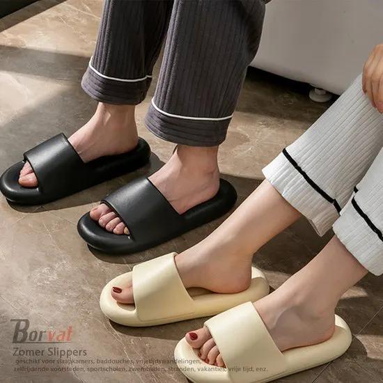 Borvat® Borvat® - Zomer Slippers Wolky Dichte Slippers Paar Thuis Outdoor Slipper Zomer Strand Slaapkamer Schoenen Dames Slippers Dikke Bodem Sandalen - Unisex - Licht groen - Maat 38-39 -