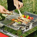 Marshmallow spiezen - BBQ spiezen set - Metalen spiezen met houten handvat - Kampvuur accessoires - Barbecue prikkers - Herbruikbare spiezen - Marshmallow stokjes - 10 Stuks by Merkloos