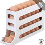 Borvat® Borvat® - Eierrek Organizer - Automatisch Rollend - Opbergdoos - Koelkast - Keukenkast - Opslag - Wit -