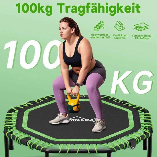 Borvat® Borvat® - Fitness Trampoline - Verstelbaar Fitness Trampoline met Handgreep – Stille, Opvouwbare & Gewrichtsbesparende Trampoline voor het Gezin -