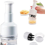 Borvat® Borvat® | Handmatige hakselaar voor uien, groenten en meer | 22x9 cm | chopper | Multihakker | Hakmolen handmatig | groentehakker | wit | voor ui-knoflook-groenten -