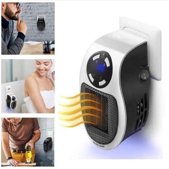 Merkloos Keramische stopcontact- mini verwarming-500W-Geschikt voor ruimte tot 20 m²-Timerfunctie-wit -