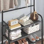 Borvat® Borvat® | Staande Design Garderoberek Kapstok Rek Met Schoenenrek 14 Kleding Haken Hangers - Klerenhanger Hangrek - Garment Racks Wonen & Interieur