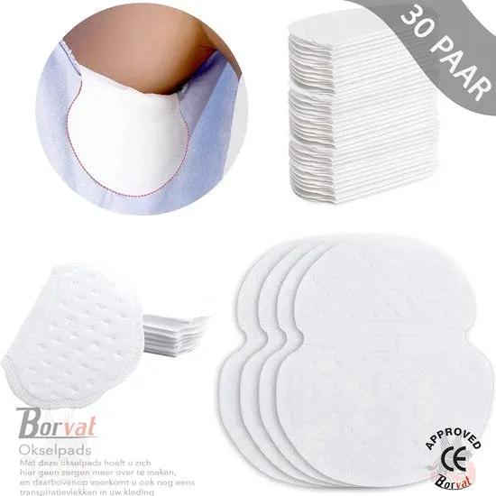 Borvat® Borvat® - Anti-Zweet Pads - Zweet bescherming - Okselpads - Zweet absorberende pads - Okselpads - Anti zweet stof - Voor Dames En Heren - 30 Paar -