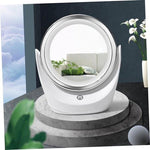 BORVAT Make-up Spiegel met LED Verlichting - 360° Draaibaar - 5x Vergroting - 3 Lichtstanden - Dubbelzijdig - Wit by BORVAT