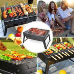 BORVAT Compacte Opvouwbare Houtskool BBQ - Draagbare Grill - Kamperen & Picknick - Roestvrij Staal - Zwart by BORVAT