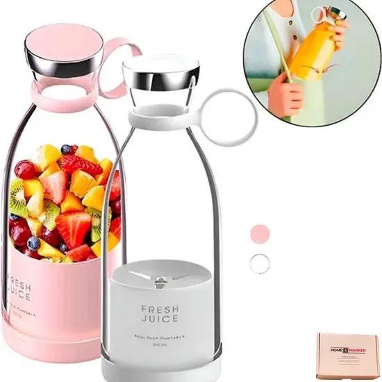 Borvat® BORVAT® - Roze Draadloze Blender To Go | Smoothie Maker voor Onderweg - Draagbare Mini blender -