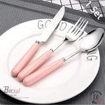 Borvat® Borvat® - bestekset van roestvrij staal met koffer 3-delig - Roze -