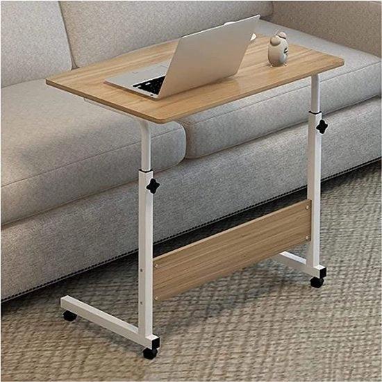 Bijzettafel en Laptop Tafel – Verstelbaar – Bedtafel en Computertafel – Hout – 80x40 cm by Borvat®