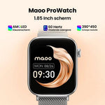 BORVAT ProWatch AMOLED Smartwatch Dames & Heren - Milanese + 3 Siliconen Bandjes - Zilver by BORVAT